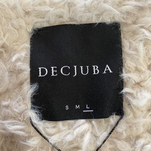 Decjuba Size L Beige Pippa Shearling Coat Faux Fur Longline Coatigan New RRP$140 - Picture 14 of 16